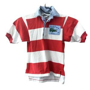 VTG Boys IZOD Lacost Polo Shirt Sz 6M Red White Le Crocodile Originals Chemise